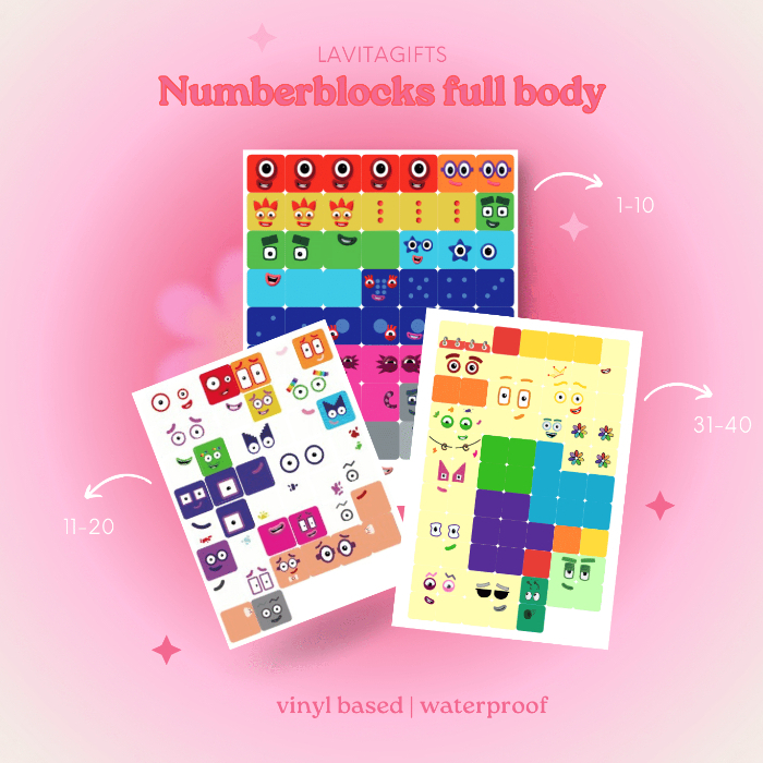 Numberblocks Sticker Handmade | Mathematics Waterproof Sticker ...