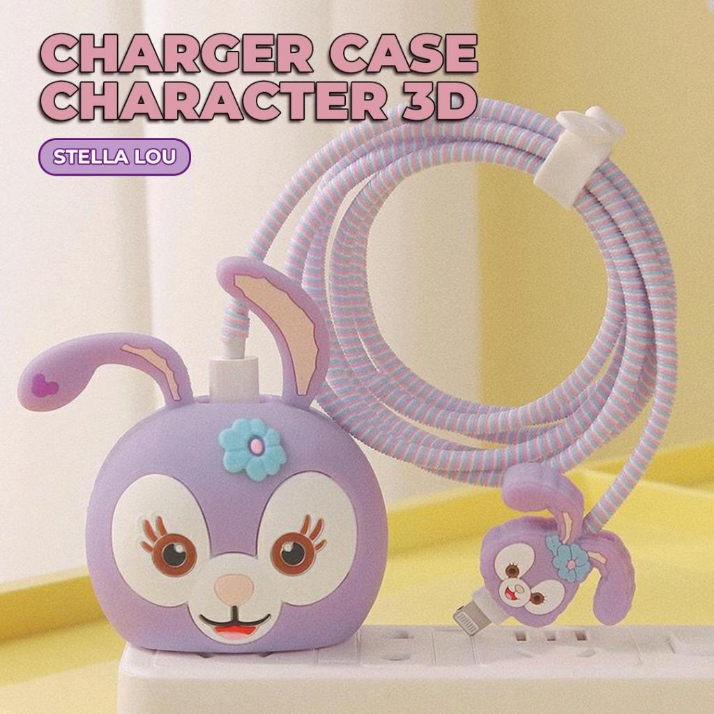 Matei Silikon Case 3D Kartun Lucu Pelindung Kepala Charger 18/20 W Pelindung Kabel - Gambar 2