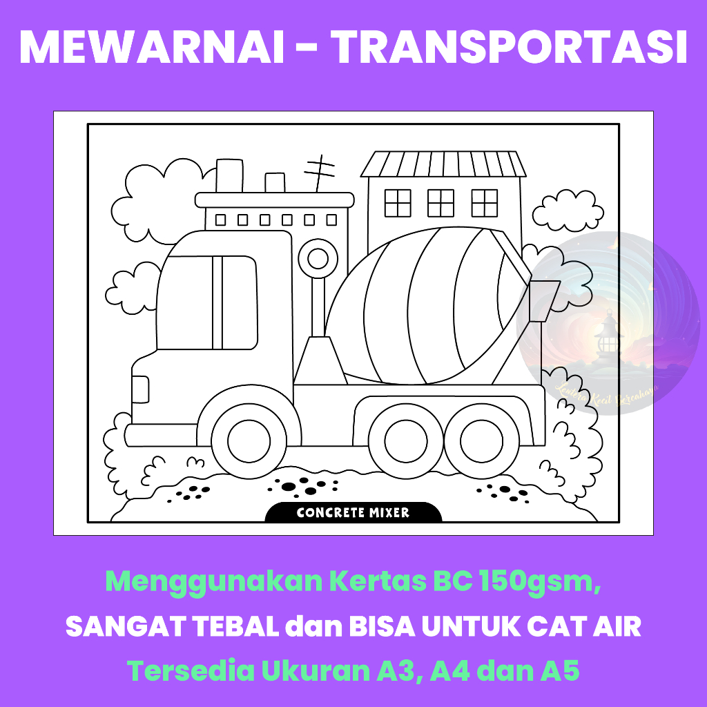 Coloring Paper Sheets TRANSPORTATION TOOLS Coloring Pages for PAUD TK ...