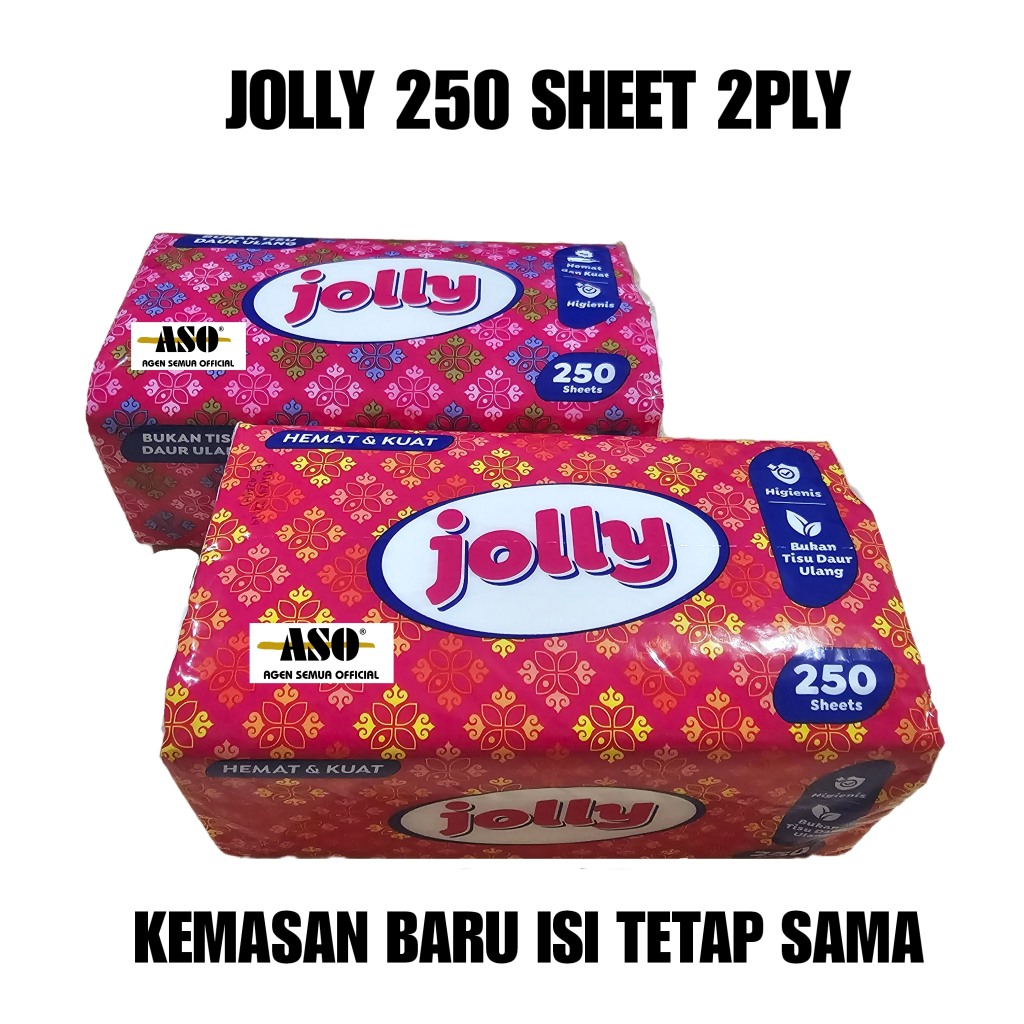 [ PAKET ISI 4 ] TISU TISSUE JOLLY 250 SHEET 2ply KEMASAN BARU ISI TETAP SAMA PROMO !!! - Gambar 3