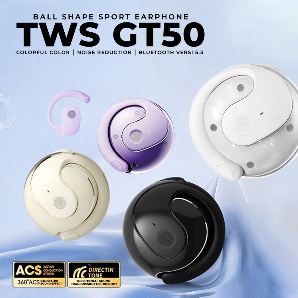 MATEI COD Headset Bluetooth GT50 Open Ear Bone Earphone Bliuetooth Headphone Conduction Noise Reduction HiFi Sound TWS Sport
