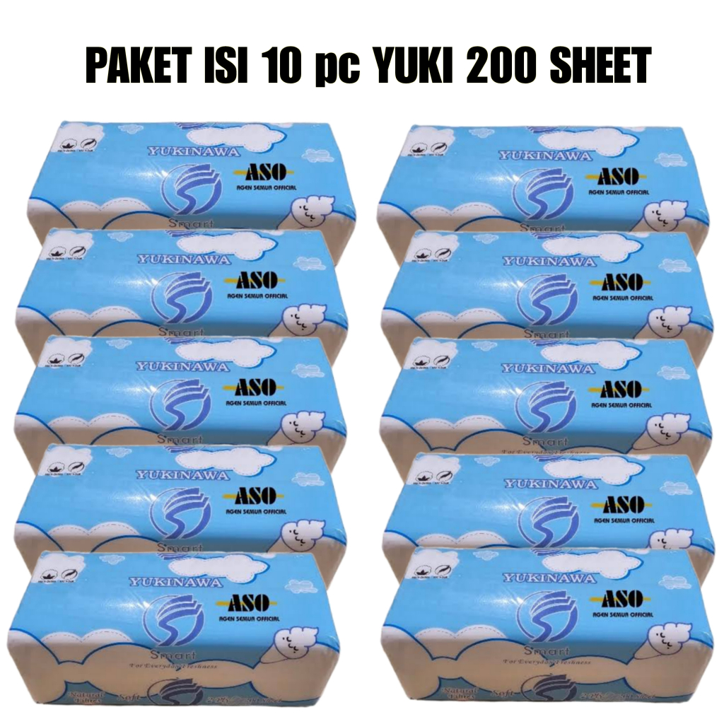 [ PAKET ISI 10 ] Tisu Tissue YUKI 200 sheet yukinawa 2ply Ness 200 PROMO !!!