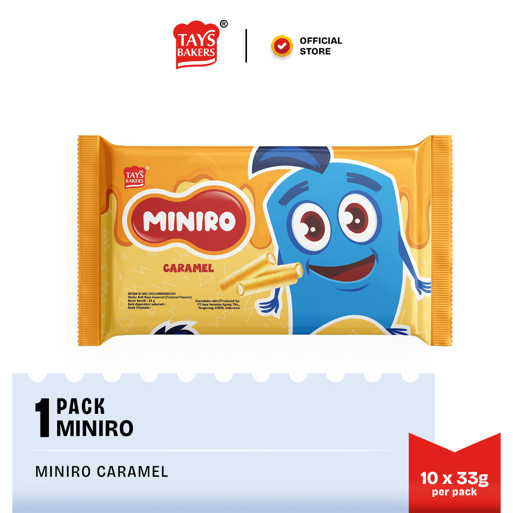 Miniro Caramel Wafer Stick Snack Package Contains 10 | Shopee Singapore