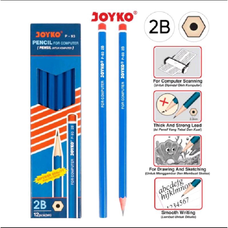 GS JOYKO PENCIL/PENCIL 2B ORIGINAL JOYKO STATIONERY COMPUTER | Shopee ...
