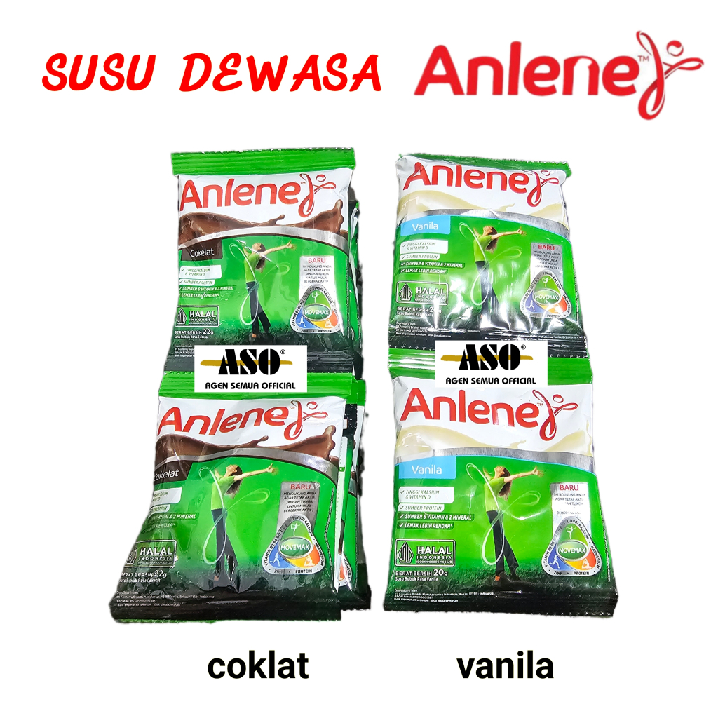 ANLENE SUSU BUBUK DEWASA ACTIVIT GOLD VANILA COKLAT 20g Sachet RENCENG (ISI 10) - Gambar 3