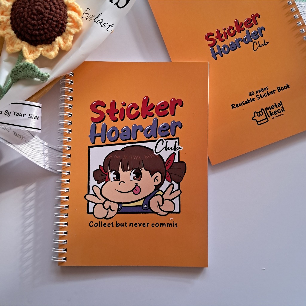 METAL KECIL Sticker Book OREN | A5 Sticker Collection Book | Reusable ...