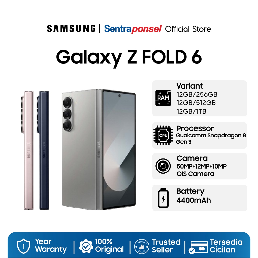 Samsung Galaxy Z Fold 6 5G NFC 12GB/256GB 12GB/512GB - Garansi Resmi -