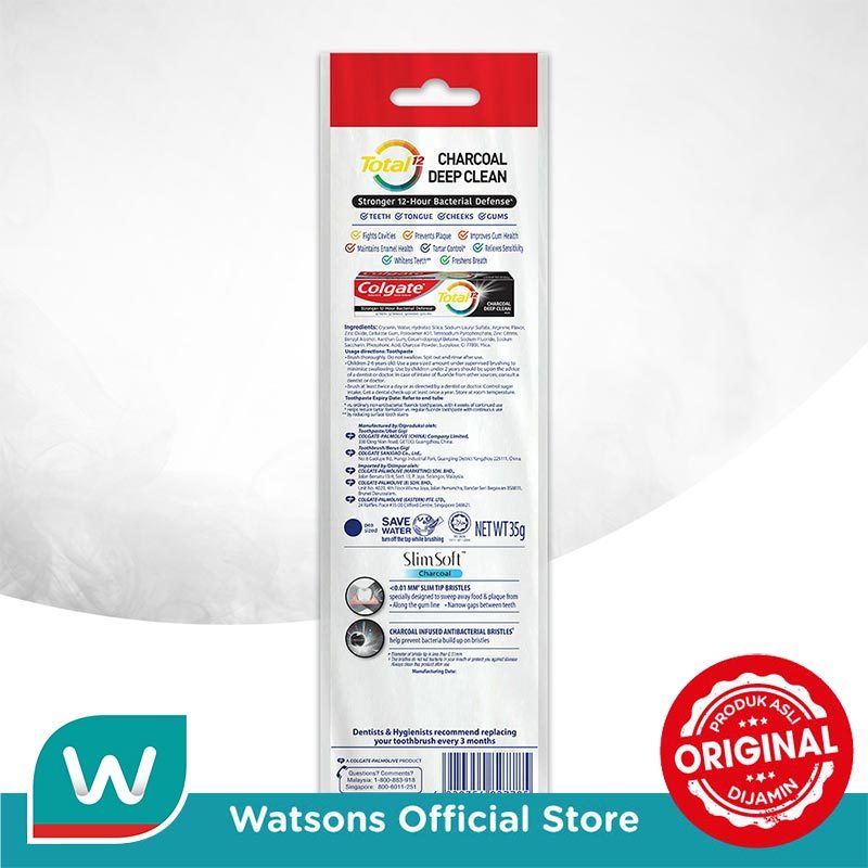 Colgate Toothbrush Slimsoft Travel Kit Charcoal 35g - Gambar 3