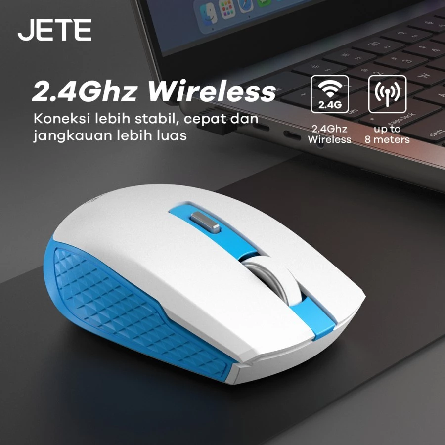 JETE Mouse Wireless MS103 with 3 Level DPI Silent Click - Garansi 2 Tahun - Gambar 2