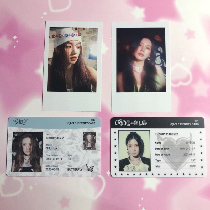 G-idle gidle i feel queencard miyeon yuqi shuhua polaroid id card ...