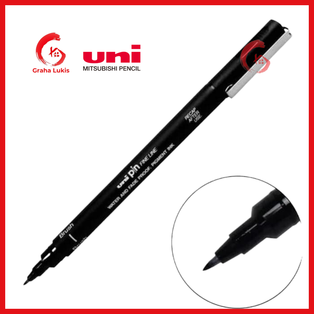 Uni Pin Brush Tip Black (BR-200)