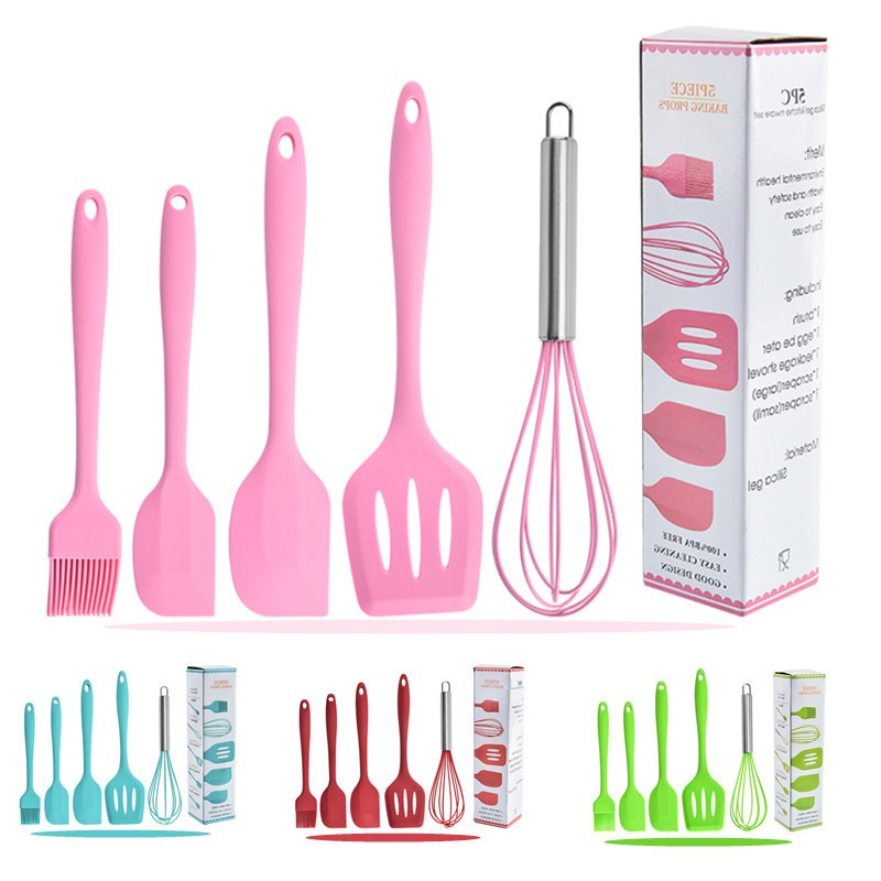 Sutil Heat Resistant 5 in 1 Silicone Spatula Set | Shopee Singapore