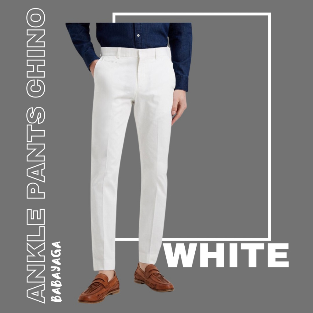 White dress pants hot sale mens slim fit