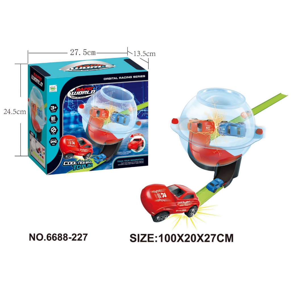 Rapid world Orbital racing toy double pull back car track original