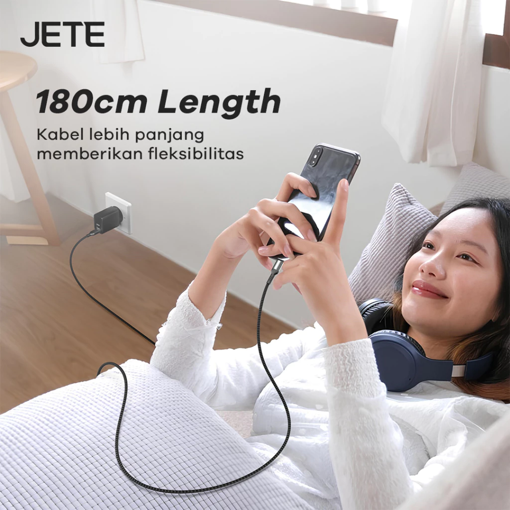 JETE CX12 Kabel Data Fast Charging 60W Type C to Type C - Garansi 2 Tahun - Gambar 3