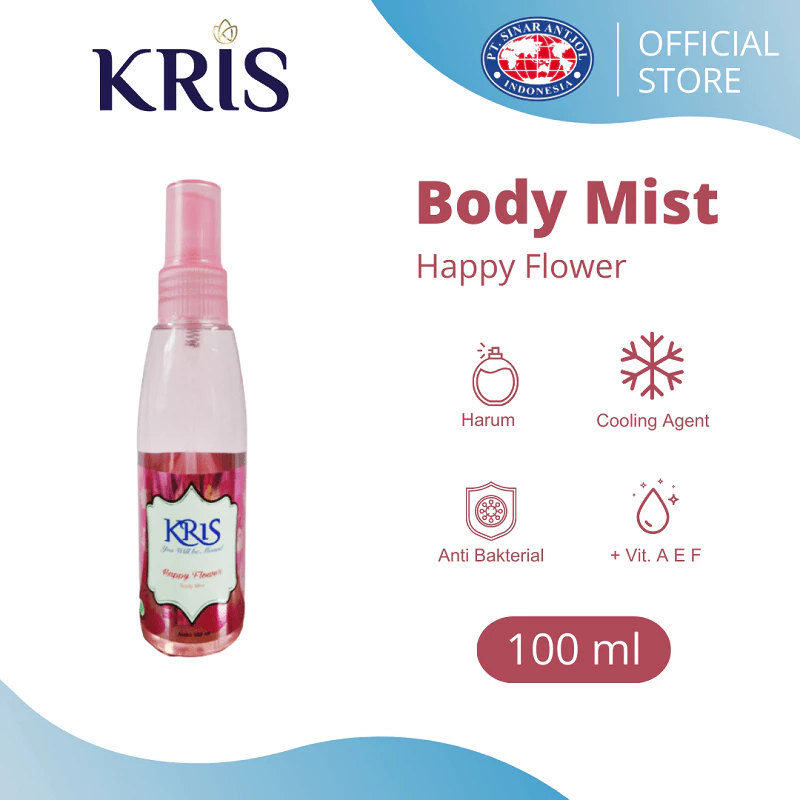 Kris Bodymist Happy Flower Pink 100ML - Pewangi Badan