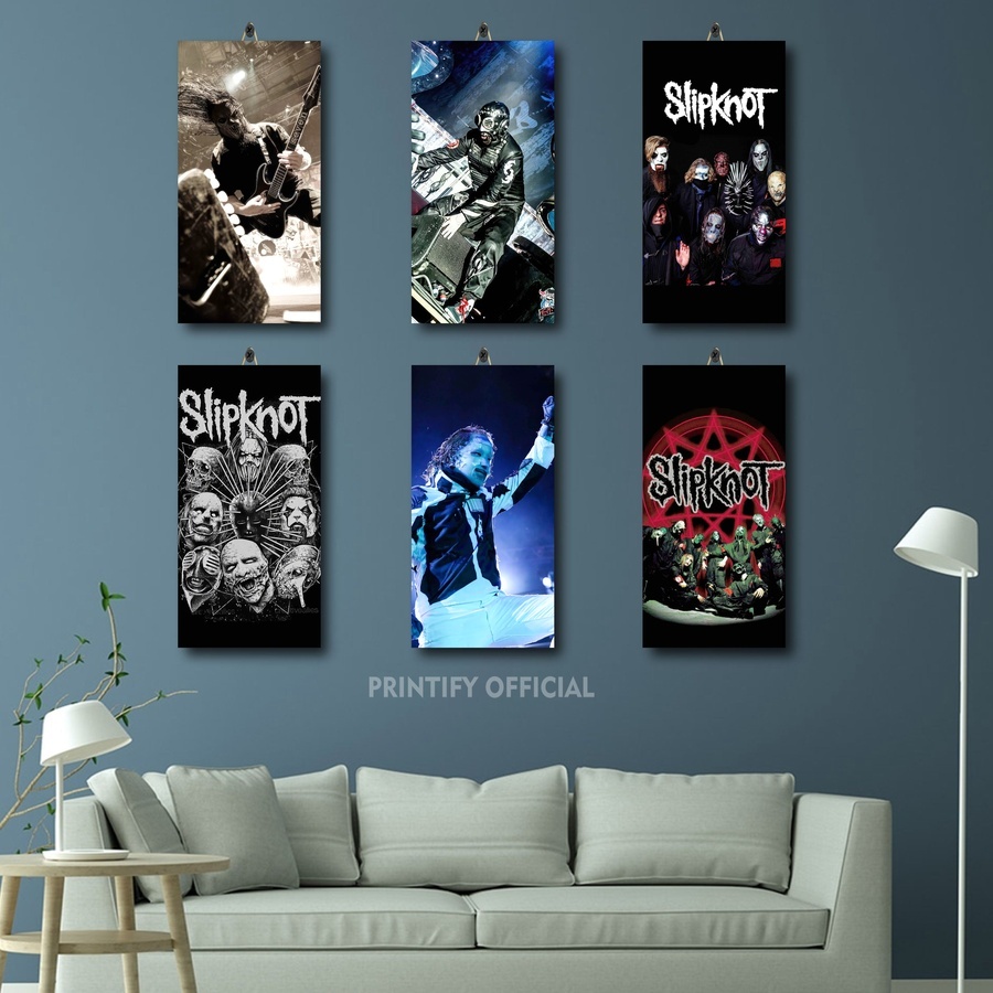 PUTIH KAYU Slipknot Band Group Wall Display 15X30 Printify Official