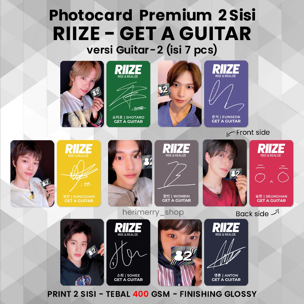 CONTENTS 7 PCS) RIIZE GET A GUITAR Photocard - Premium 2-Sided PC