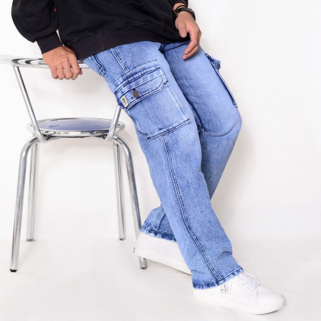 Underline Jumbo Cargo Jeans - Regular Cargo Jeans Fit - Denim Cargo ...