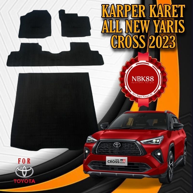 Yaris CROSS 2023 Car Carpet FULL SET Luggage Rubber LOGO (SBY) Shopee