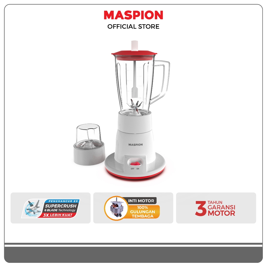 Maspion Pelumat Blender with Dry Miller 1 Liter MT-1252 PL