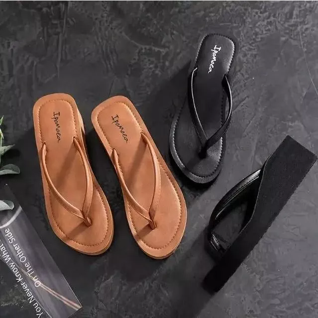 CK 99 sandal wedges jepit simple wanita 36/40 - Gambar 2