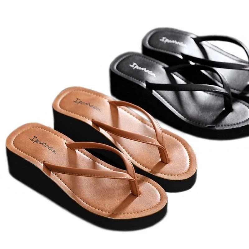 CK 99 sandal wedges jepit simple wanita 36/40 - Gambar 4