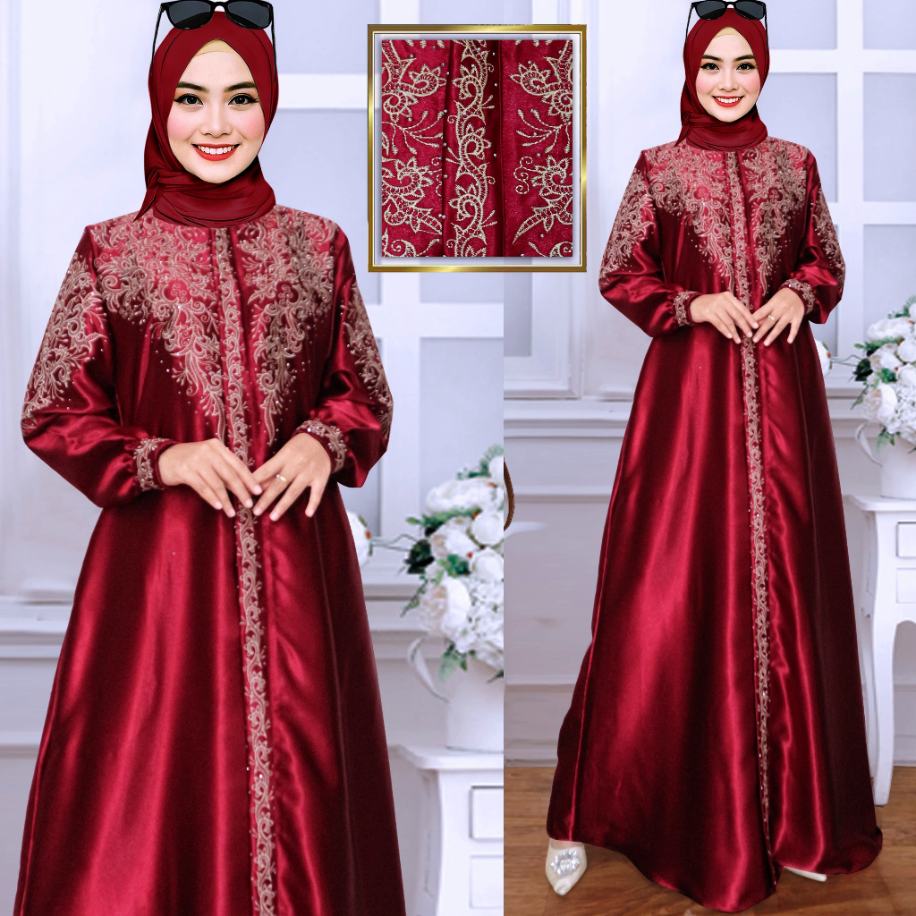 Premium Crystal Satin Robe Mix Sequin Pearl Embroidery Chest Latest ...