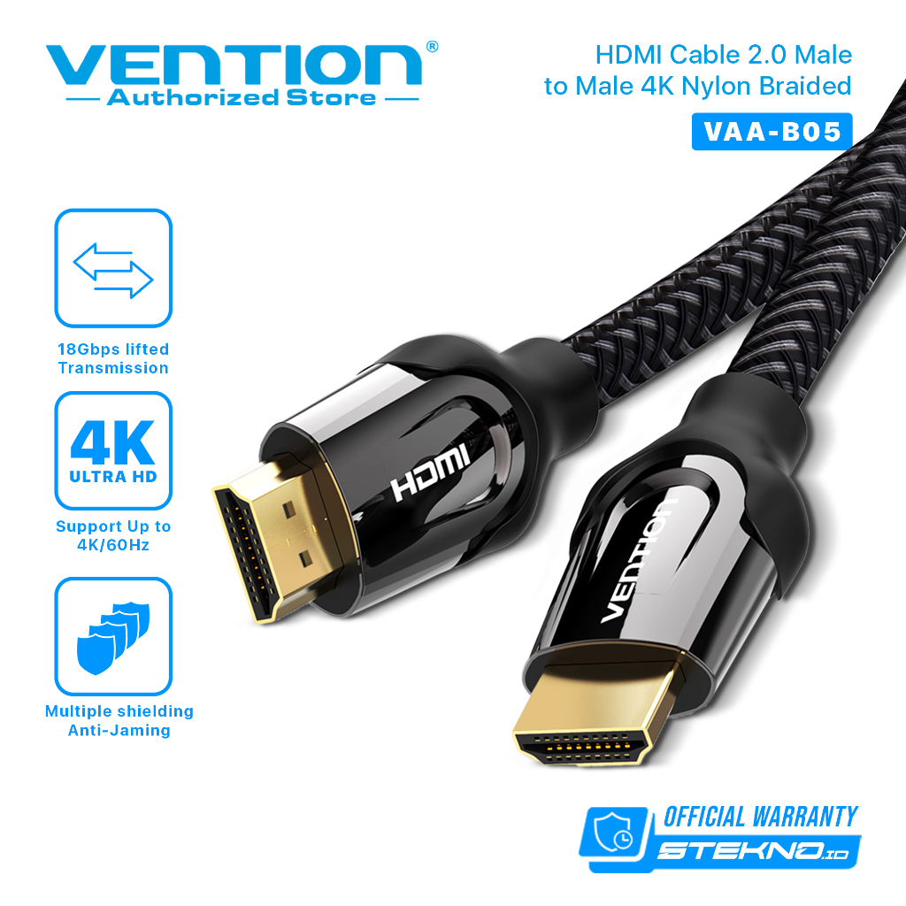 Vention B05 Kabel High Speed Nylon Braided HDMI v2.0b 4K Premium