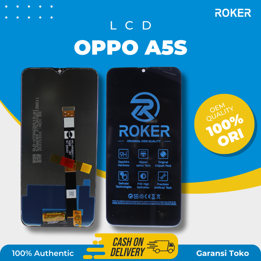 ROKER LCD TOUCHSCREEN Oppo A5S / A7 / A12 / Realme3 Fullset Original BY ROKER