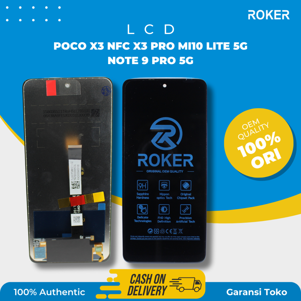 ROKER LCD TOUCHSCREEN XIAOMI POCOPHONE POCO X3 PRO - POCOPHONE X3 NFC LCD TS FULLSET ORIGINAL BY ROKER