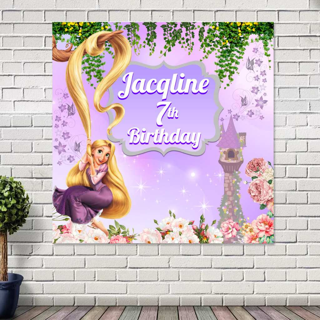 Rapunzel Princess 2 - Birthday Backdrop/Flexi Banner/Birthday Party ...