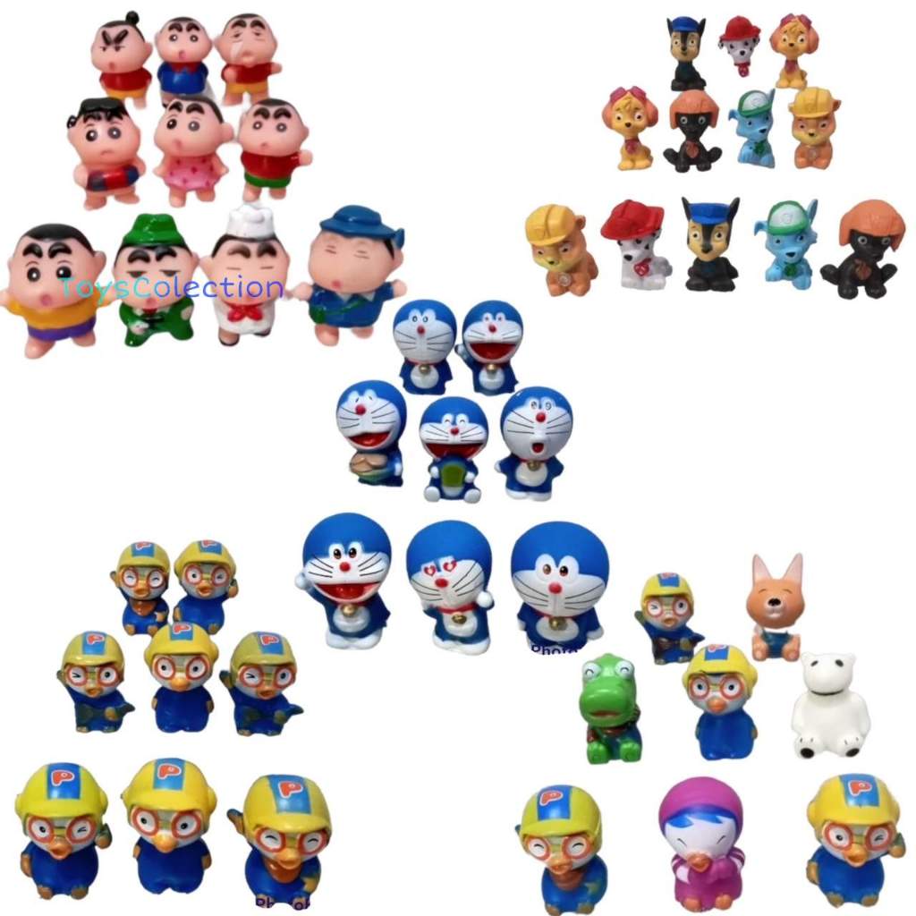 Action FIGURE PORORO & FRIENDS SHINCHAN DORAEMON PAW PATROL Vacuum SET ...