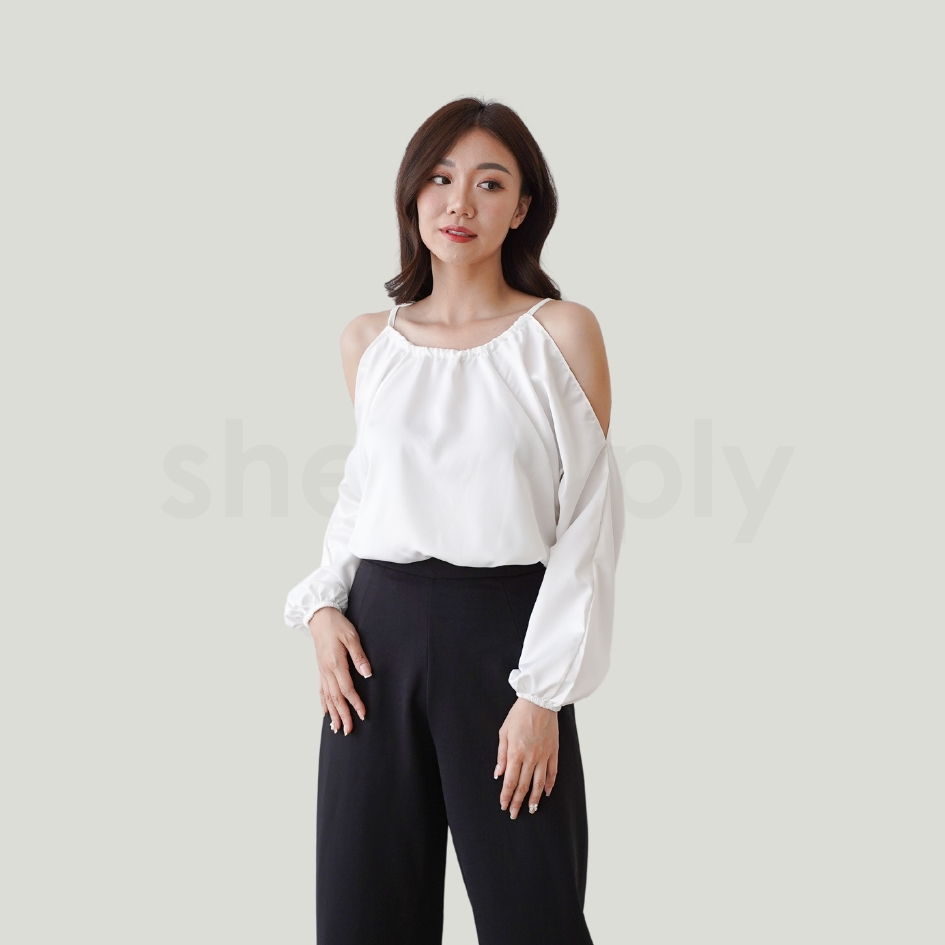 Shesimply Selene Satin / Top Wanita / Blouse Casual Korean Wanita - Gambar 4