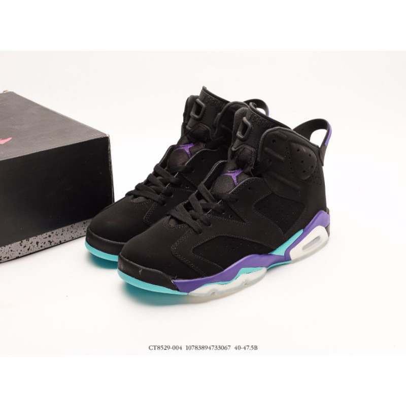 Black and purple jordan 6 on sale