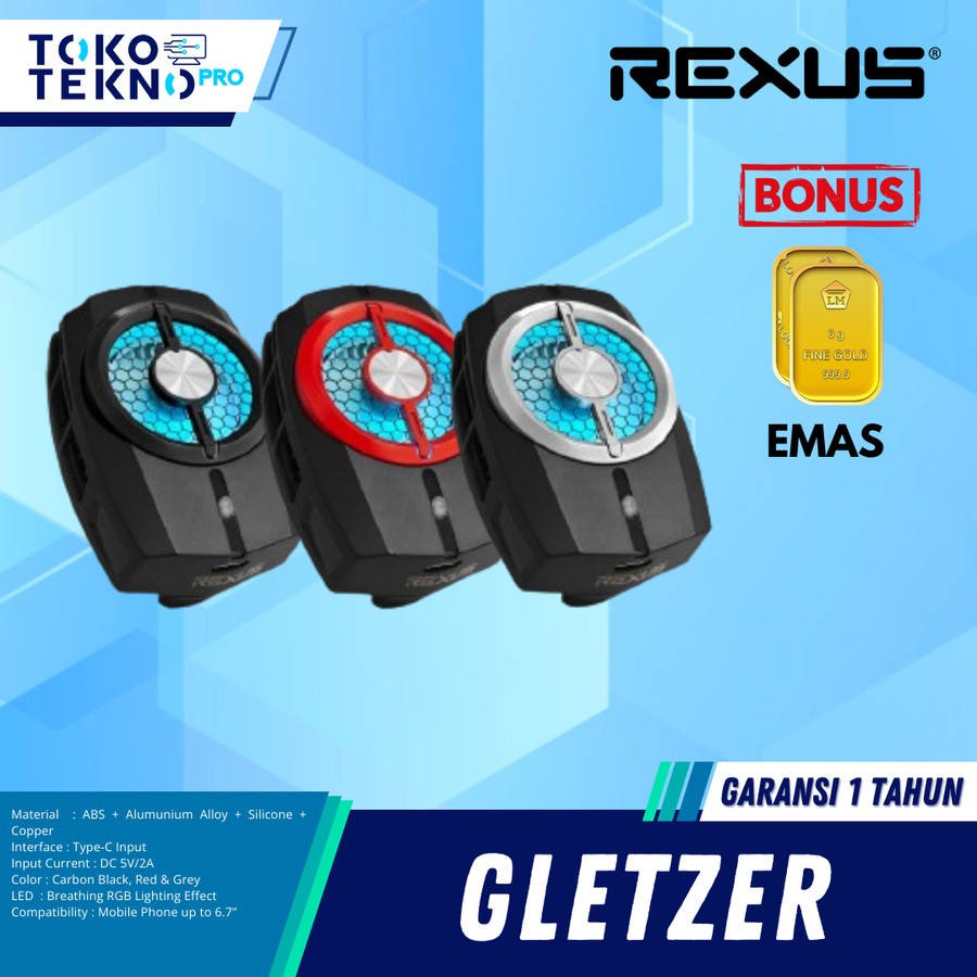 Rexus Gletzer Cooling Phone FanCooler Gaming For Mobile Kipas HP