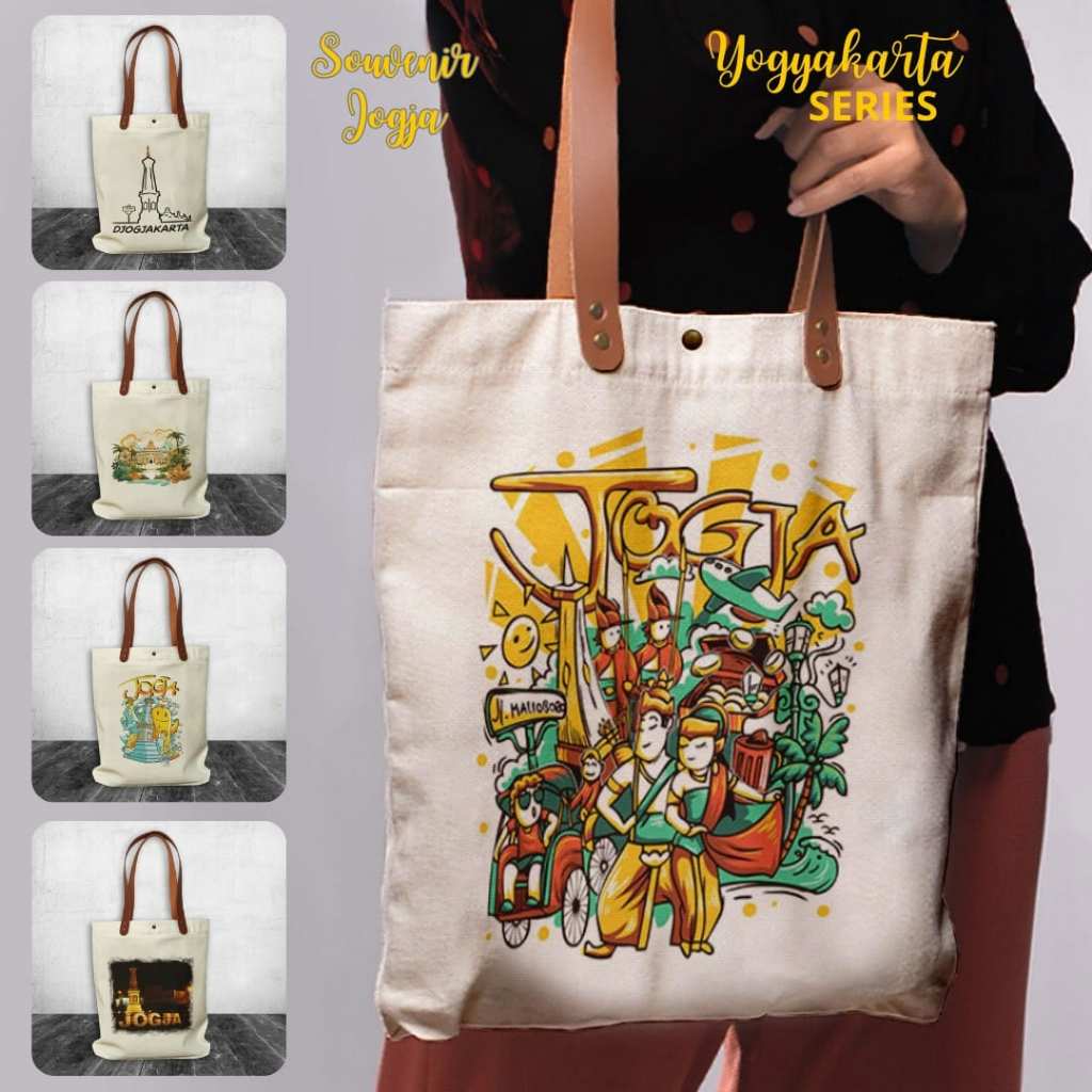Tote bag Canvas By Yogyakarta Malioboro Souvenir Canvas Tote