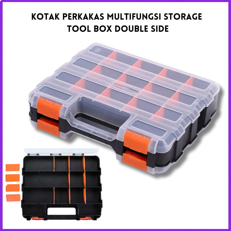 FNICEL Multifunction Tool Box Storage Tool Box Double Side / box work ...