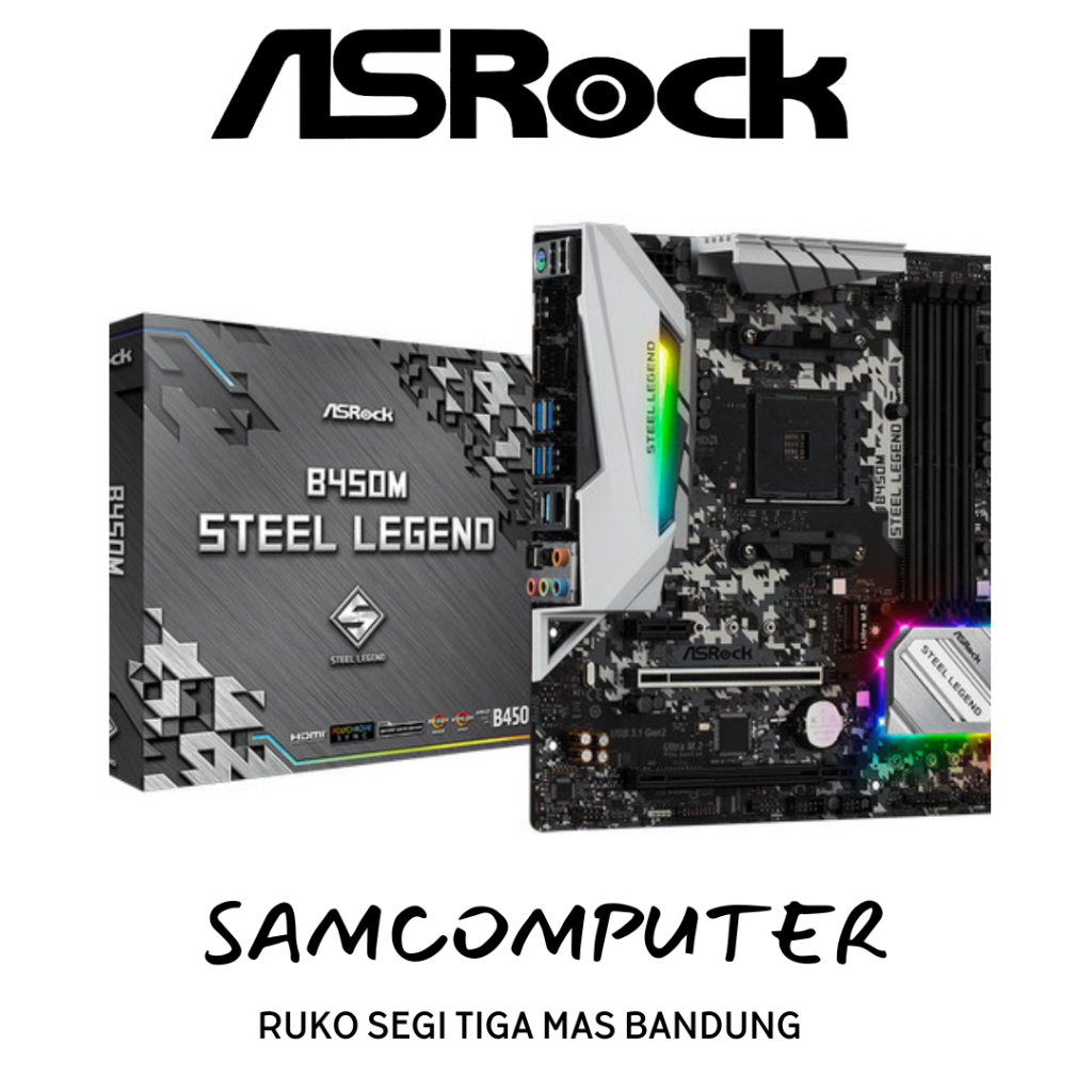 Asrock B450M Steel Legend Amd AM4. Motherboard Shopee Singapore