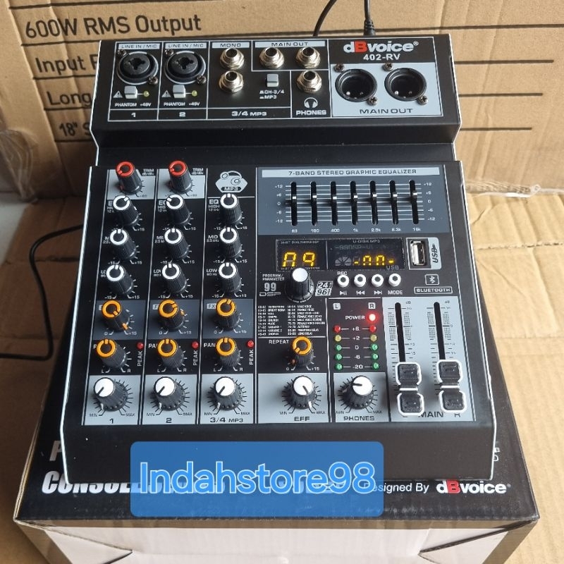 Mixer dB Voice 402 RV Effect 99Dsp Mini Mixer 4 Channel dbvoice 402RV ...