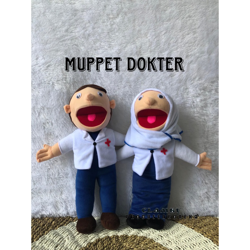 Male and Female Doctor Character Muppet Dolls / Children's Educational ...