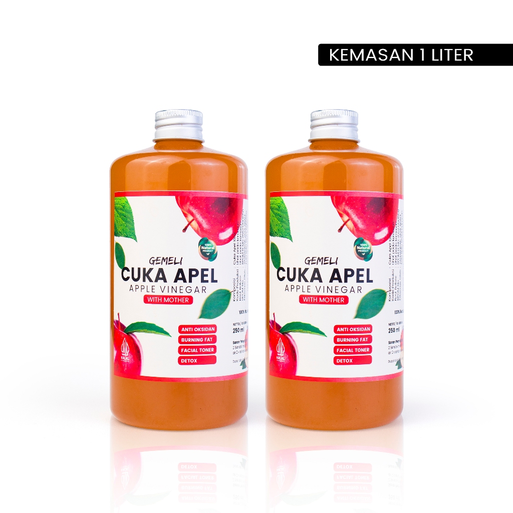 Cuka Apel Original 1000ml With Mother Untuk Kesehatan - Gambar 2