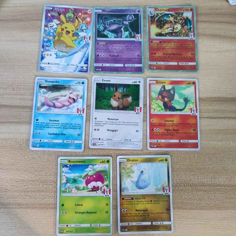 1 SET Of POKEMON KFC INDONESIA CARD, PIKACHU KFC MEWTWO KFC CHARIZARD ...