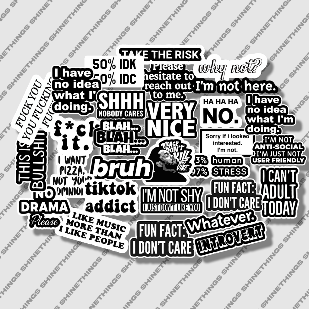 Sticker hp aesthetic black white text aesthetic || Hp case Sticker ...