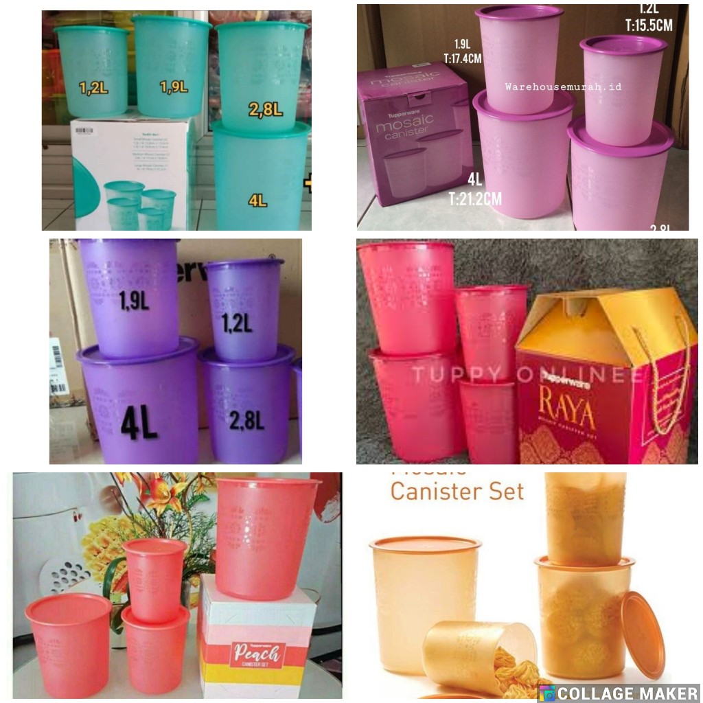 Tupperware mosaic canister Set Round Jar Set | Shopee Singapore