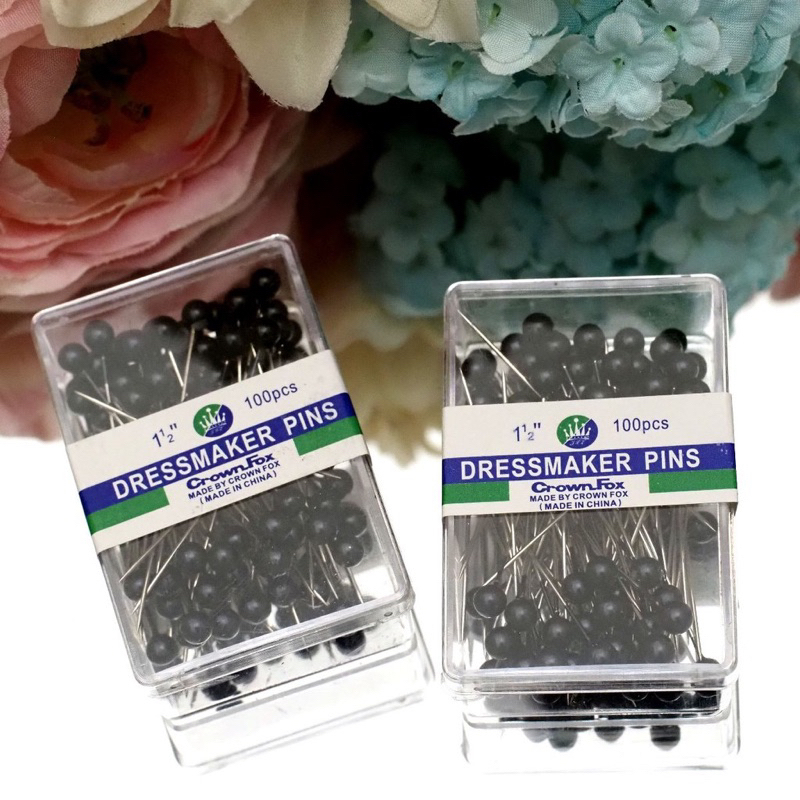 DISA HIJAB - Jarum Pentul Hijab Besar Warna Putih Hitam Premium Tebal Bagus / Head Pins Besar Kotak Anti Karat Aksesoris Hijab Kerudung - Gambar 2