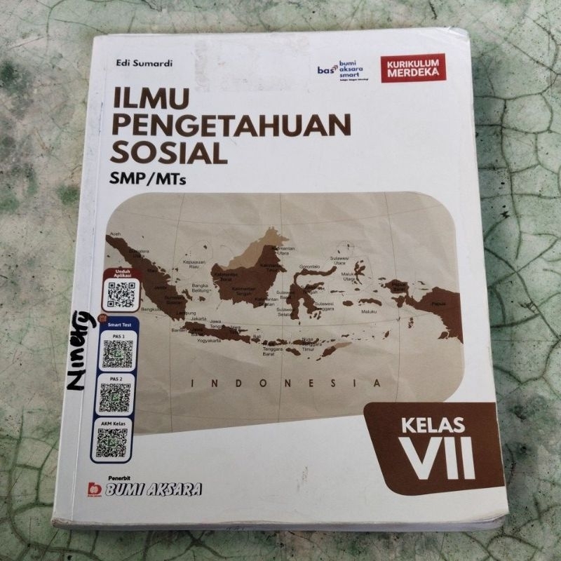 ORIGINAL BOOK SOCIAL SCIENCE BOOK FOR JUNIOR HIGH SCHOOL GRADE VII/1/7 ...