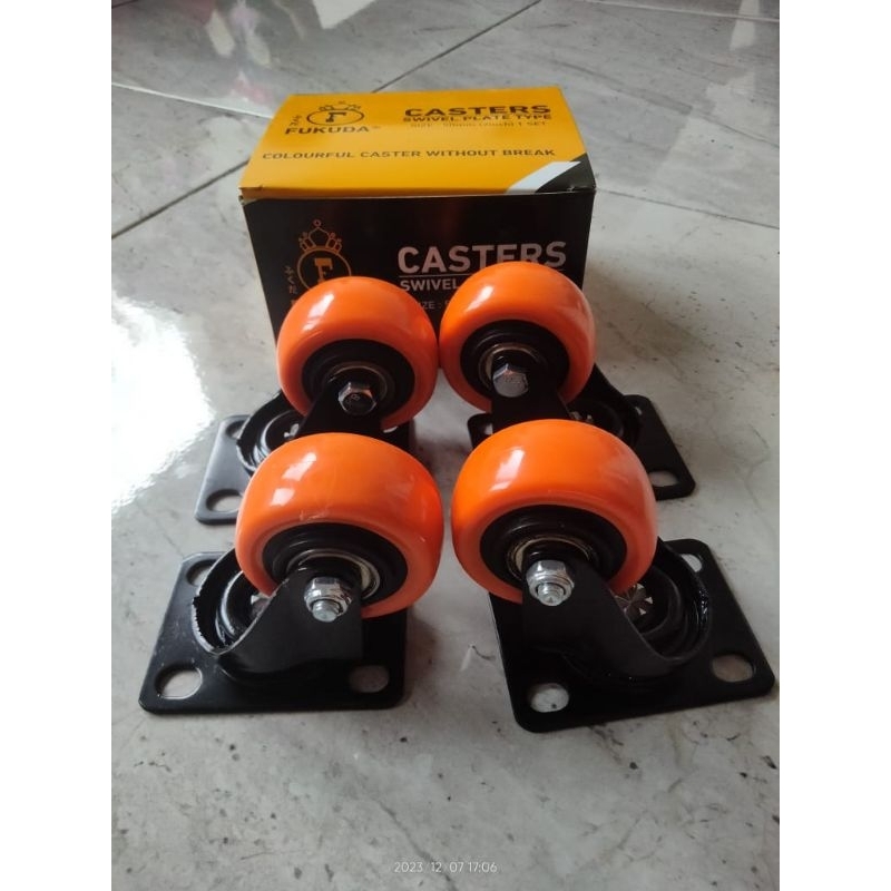 Orange PVC 2in Wheels Trolley Wheels PU Polyurethane Display Case ...
