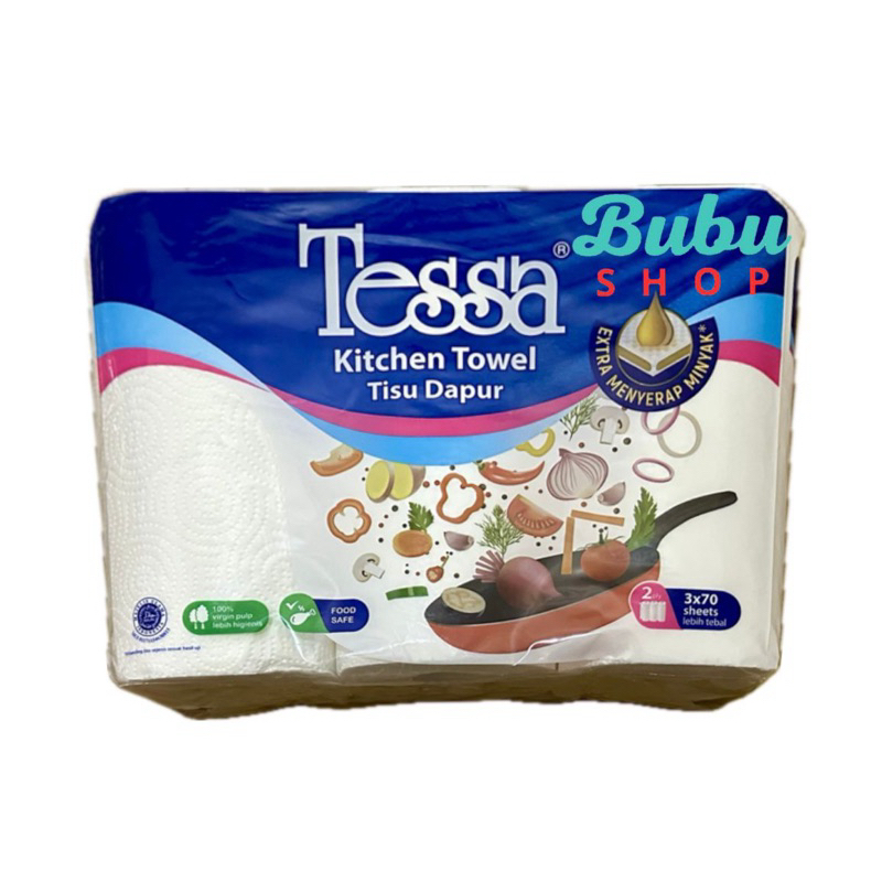Tessa Kitchen towel Kitchen Tissue 3 Rolls (TESSA) | Shopee Singapore