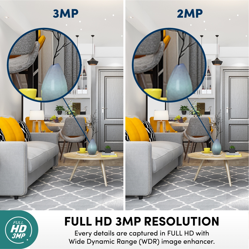 Prolink 3MP 2K IP Cam CCTV WiFi Full HD AI Pendeteksi Manusia PTZ Control Pan 360 Wide Angle 110 Baby Monitor 2 Way Audio Support ONVIF - Gambar 3
